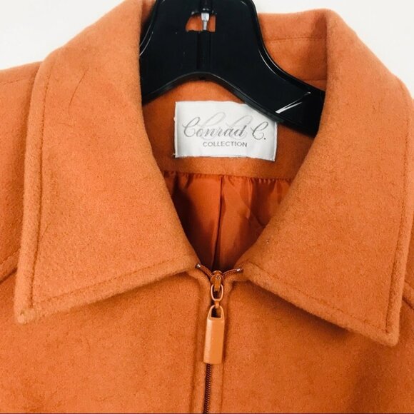 Minimalist Neutral Conrad C Camel Wool Zip Up Lined Jacket Women Size M - Picture 10 of 16